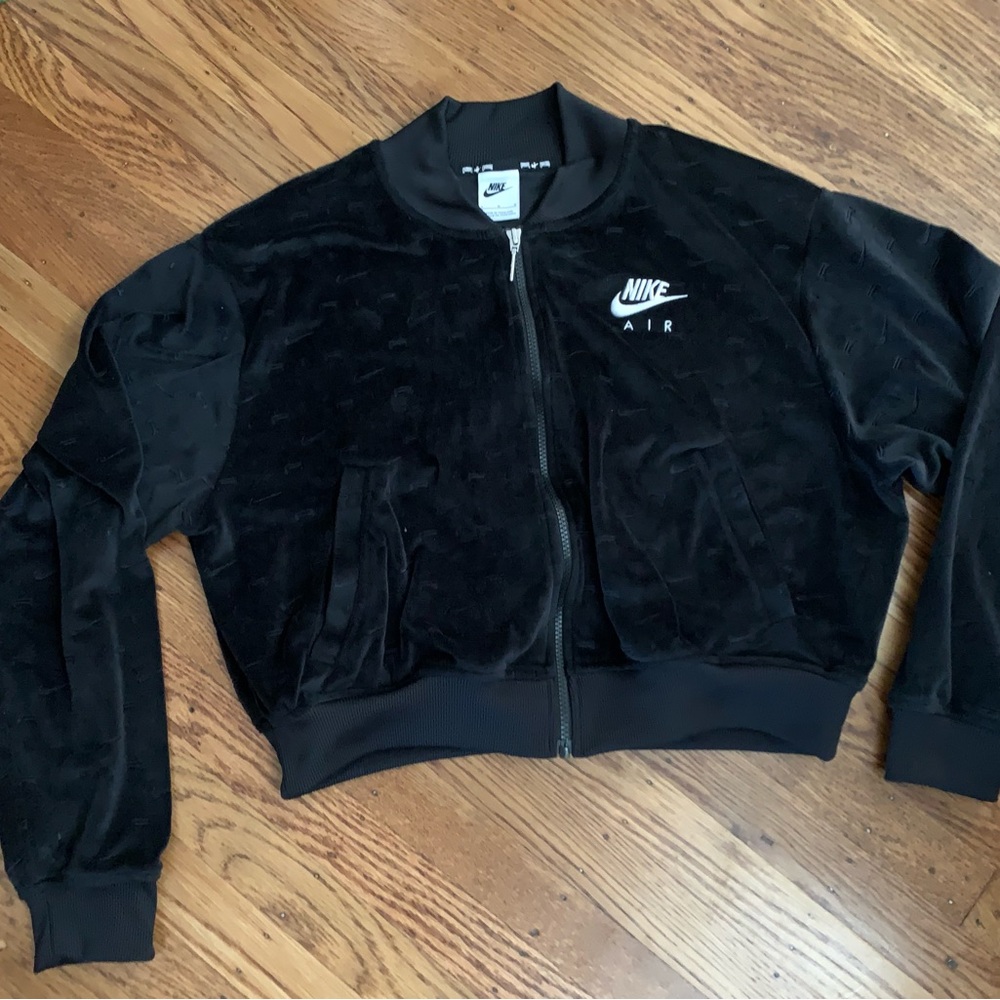 Nike Black Bomber Jacket Velour